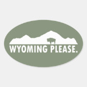 Wyoming Alsjeblieft Ovale Sticker (Voorkant)