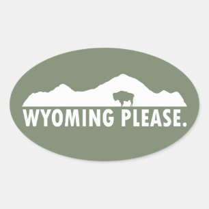 Wyoming Alsjeblieft Ovale Sticker
