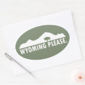 Wyoming Alsjeblieft Ovale Sticker (Envelop)