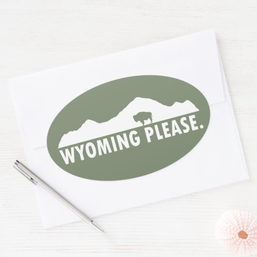 Wyoming Alsjeblieft Ovale Sticker (Envelop)