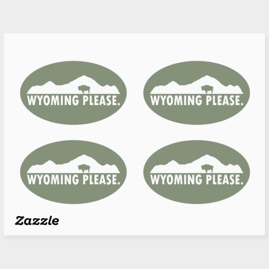 Wyoming Alsjeblieft Ovale Sticker (Vel)
