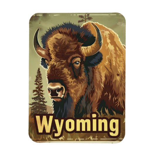 Wyoming American Bison Magneet (Verticaal)