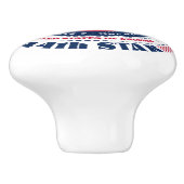 Wyoming Amerikaanse staat Rood Wit Blauw Typografi Keramische Knop (Zijkant)