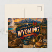 Wyoming ansichtkaart briefkaart (Voorkant / Achterkant)