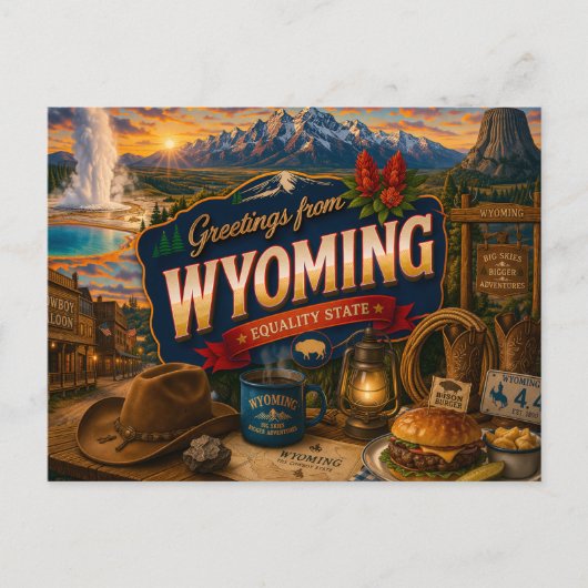 Wyoming ansichtkaart briefkaart (Voorkant)