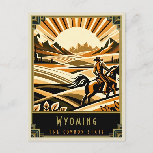 Wyoming | Art. Deco Briefkaart (Voorkant)