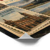 Wyoming Authentieke Vintage Stijl Poster (Hoek)