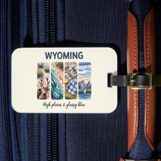 Wyoming Bagagelabel – High Plains & Glassy Blue