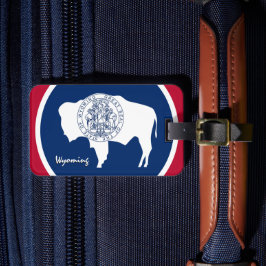 Wyoming Bagagelabels, patriottische Wyoming Flag Bagagelabel