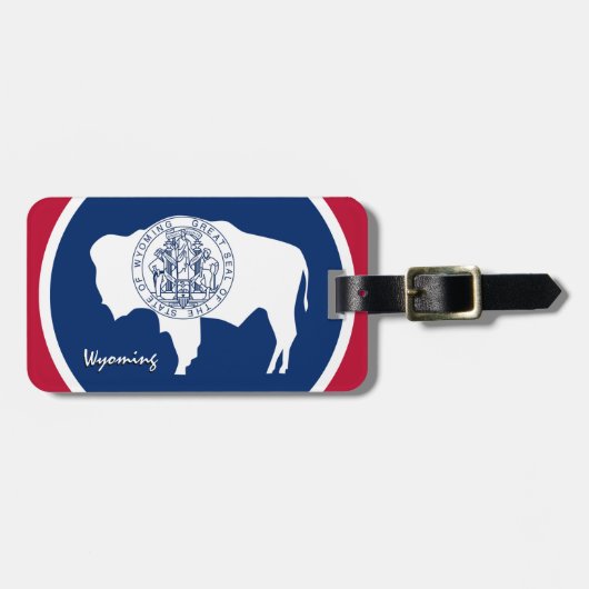 Wyoming Bagagelabels, patriottische Wyoming Flag Bagagelabel (Voorkant horizontaal)