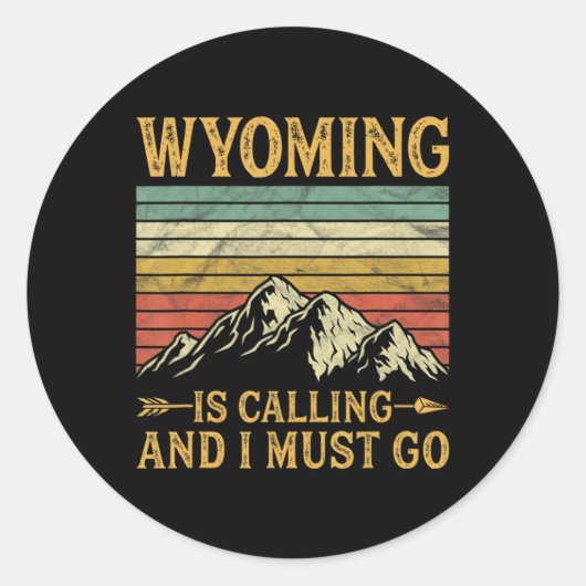 Wyoming belt en ik moet 7 gaan ronde sticker (Voorkant)