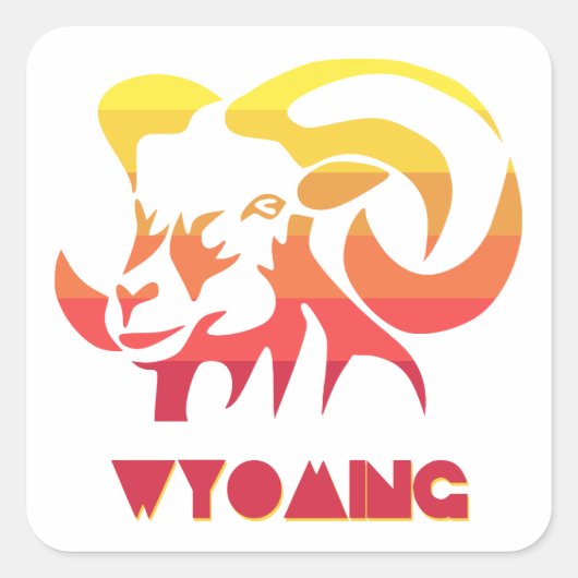 Wyoming Bighorn Sheep Vierkante Sticker (Voorkant)