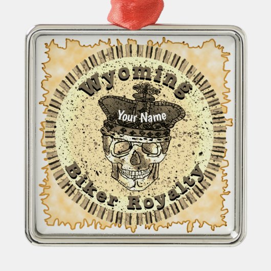 Wyoming Biker  Metalen Ornament (Voorkant)