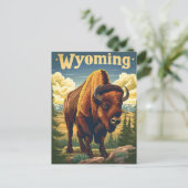 Wyoming Bison Briefkaart (Staand voorkant)