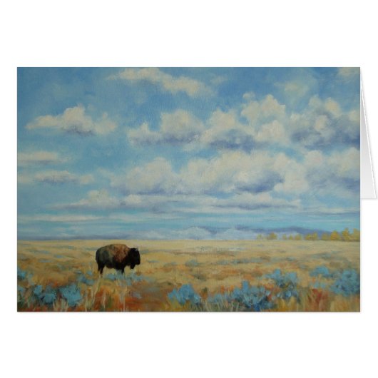 Wyoming Bison Fine Art All Occasion Wenskaart (Voorkant Horizontaal)