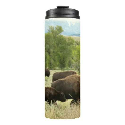 Wyoming Bison Nature Animal Photography Thermosbeker (Voorkant)