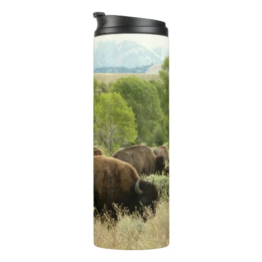 Wyoming Bison Nature Animal Photography Thermosbeker (Geroteerd rechts)