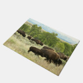 Wyoming Bison Natuur Animal Fotografie Deurmat (Schuin)