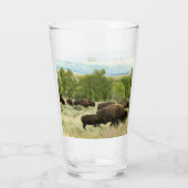 Wyoming Bison Natuur Animal Fotografie Glas (Achterkant)