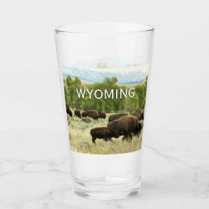 Wyoming Bison Natuur Animal Fotografie Glas