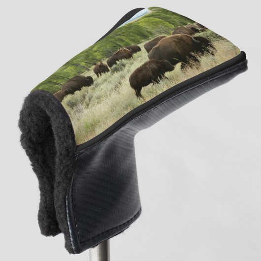 Wyoming Bison Natuur Animal Fotografie Golfheadcover (3/4 voorkant)