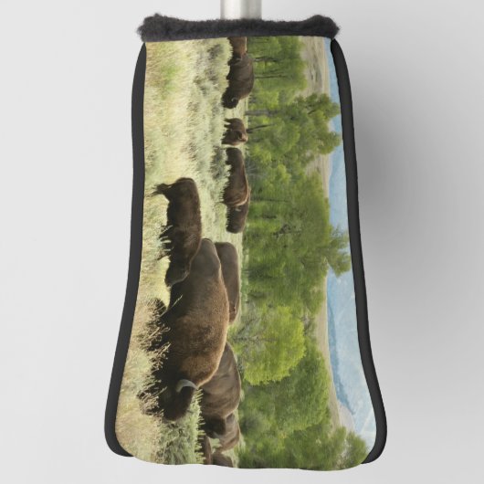 Wyoming Bison Natuur Animal Fotografie Golfheadcover (Draai 90)