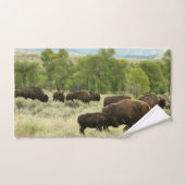 Wyoming Bison Natuur Animal Fotografie Handdoek (Handdoek)