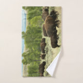 Wyoming Bison Natuur Animal Fotografie Handdoek (Handdoek)