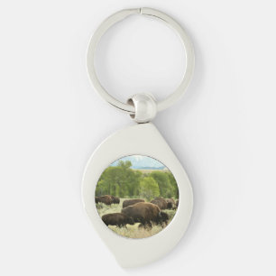 Wyoming Bison Natuur Animal Fotografie Sleutelhanger
