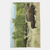 Wyoming Bison Natuur Animal Fotografie Theedoek (Verticaal)