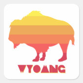 Wyoming Bison Vierkante Sticker (Voorkant)
