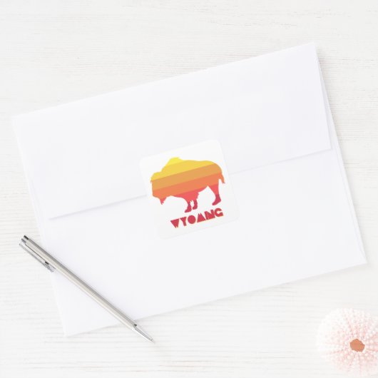 Wyoming Bison Vierkante Sticker (Envelop)