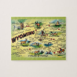 Wyoming  Briefkaart Kaart Legpuzzel