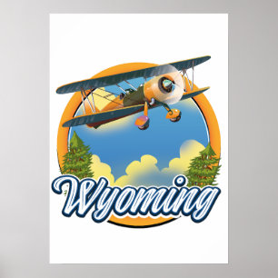 Wyoming Cartoon-logo Poster