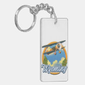 Wyoming Cartoon-logo Sleutelhanger (Voorkant Links)