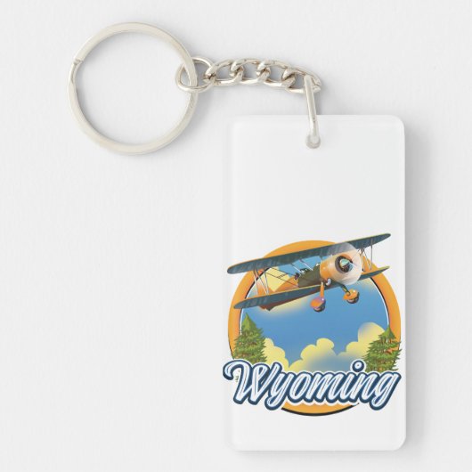 Wyoming Cartoon-logo Sleutelhanger (Voorkant)