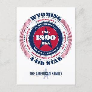 Wyoming, Cheyenne, WY, Patriottisch, Monogram Briefkaart