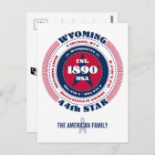 Wyoming, Cheyenne, WY, Patriottisch, Monogram Briefkaart (Voorkant / Achterkant)