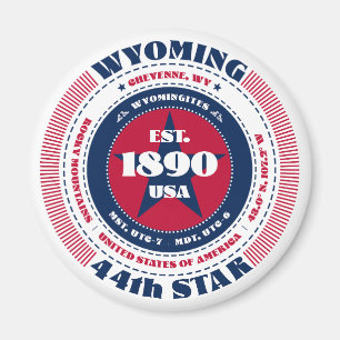 Wyoming Circle Typografie Souvenir Magneet