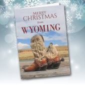 Wyoming Cowboy Boot Christmas Kaart