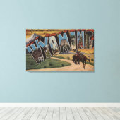 Wyoming (Cowboy)grote lettertjesWyoming Canvas Afdruk (Insitu (Houten vloer))
