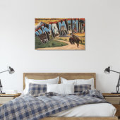 Wyoming (Cowboy)grote lettertjesWyoming Canvas Afdruk (Insitu (Slaapkamer))