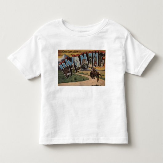 Wyoming (Cowboy)grote lettertjesWyoming Kinder Shirts (Voorkant)