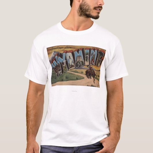 Wyoming (Cowboy)grote lettertjesWyoming T-shirt (Voorkant)