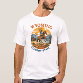 Wyoming Cowboy State Vintage Western Art T-shirt