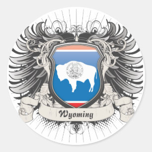 Wyoming Crest Ronde Sticker