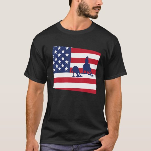 Wyoming Cutting Horse Usa T-shirt (Voorkant)