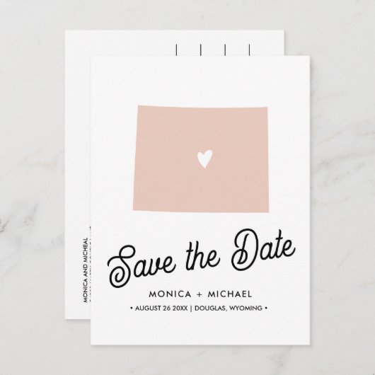 WYOMING Destination Weddenschap OM HET EVEN WELKE  Aankondigingskaart (Voorkant / Achterkant)