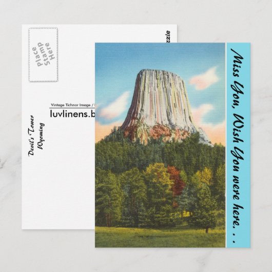 Wyoming, Devil's Tower Briefkaart (Voorkant / Achterkant)