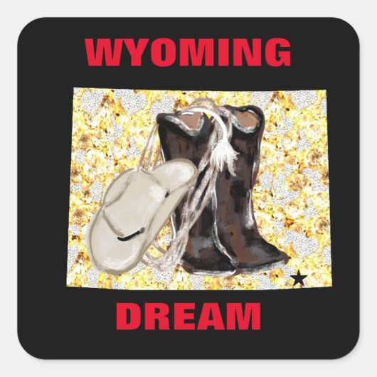 WYOMING DREAM VIERKANTE STICKER (Voorkant)